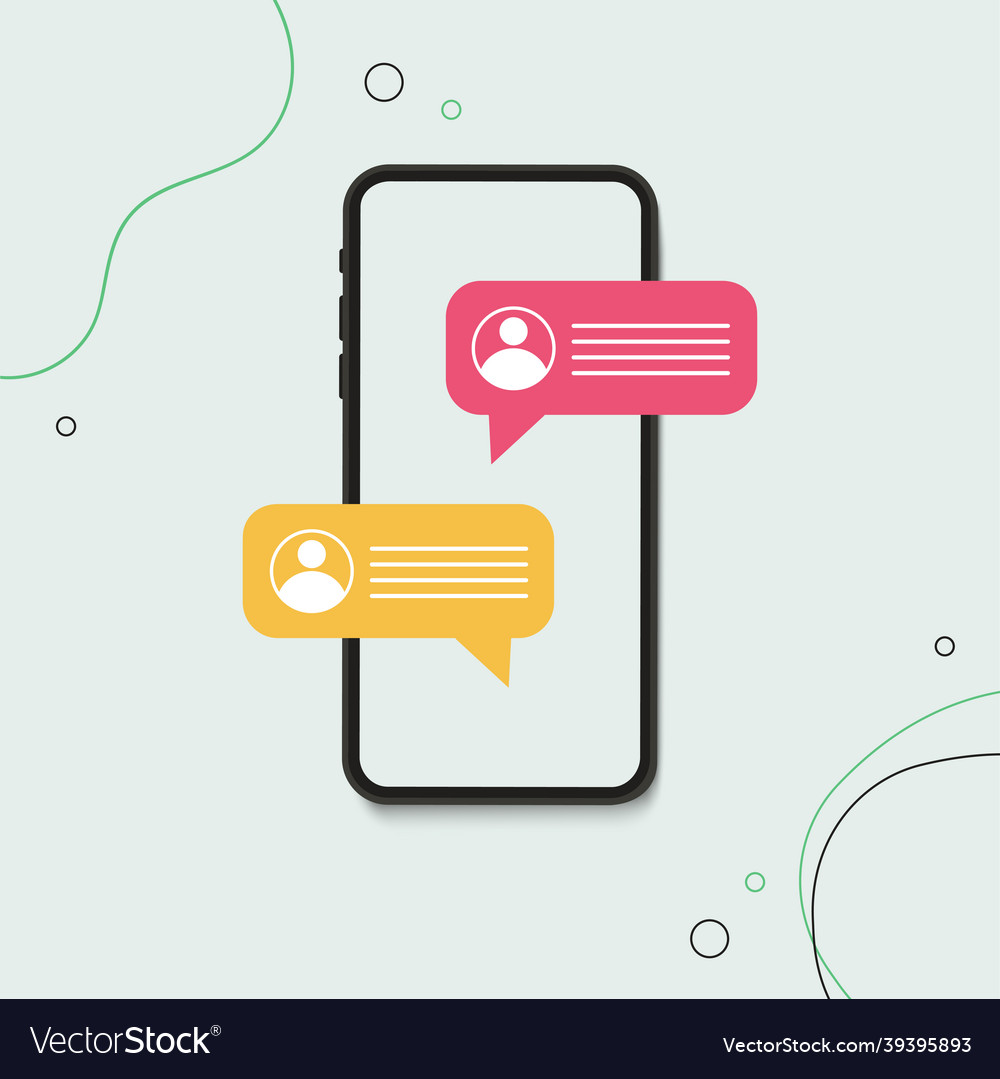 Chat messages notification on smartphone vector image Chat messages notification on smartphone