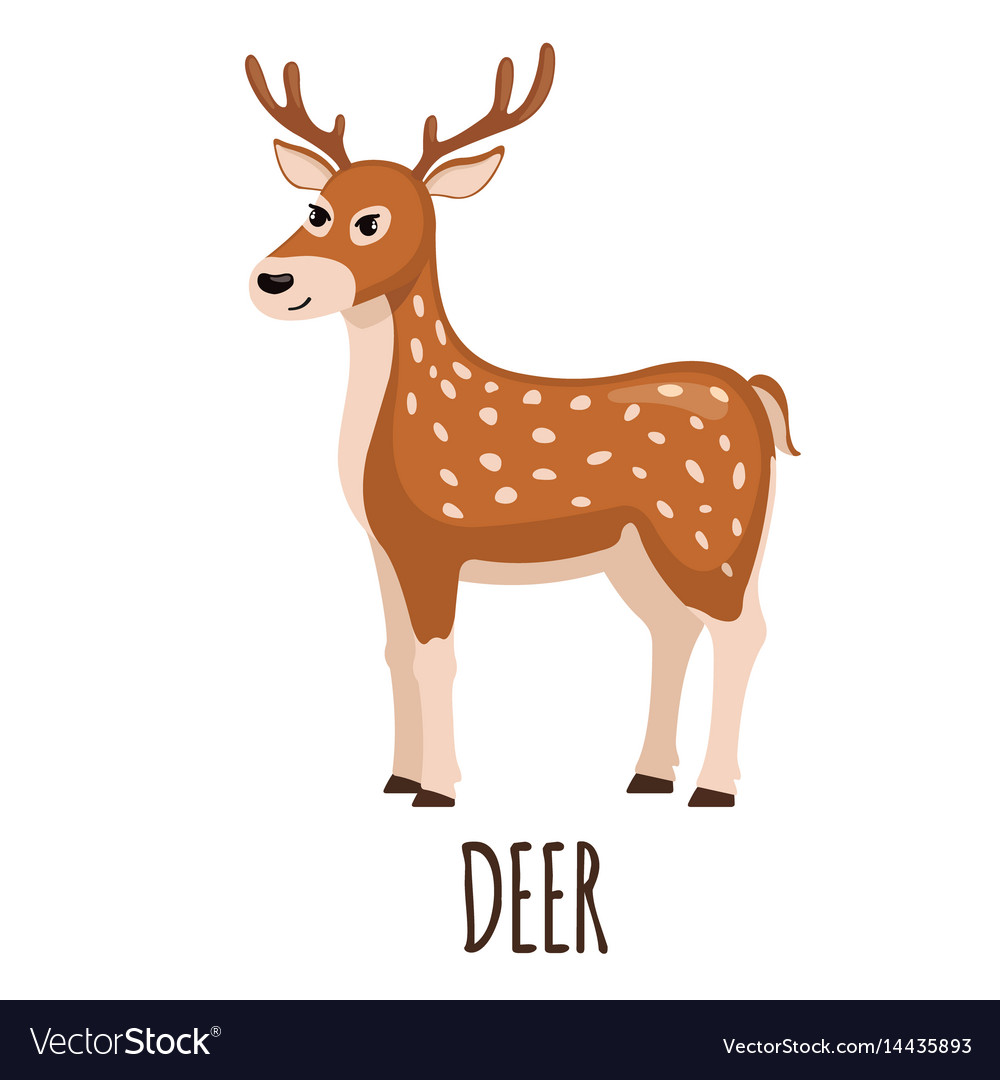 Cute deer in flat style Royalty Free Vector Image