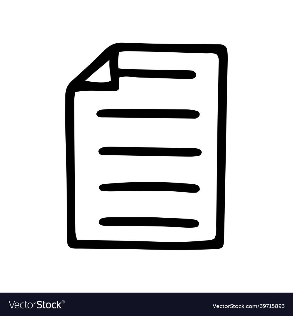 Document line doodle simple icon design vector image Document line doodle simple icon design