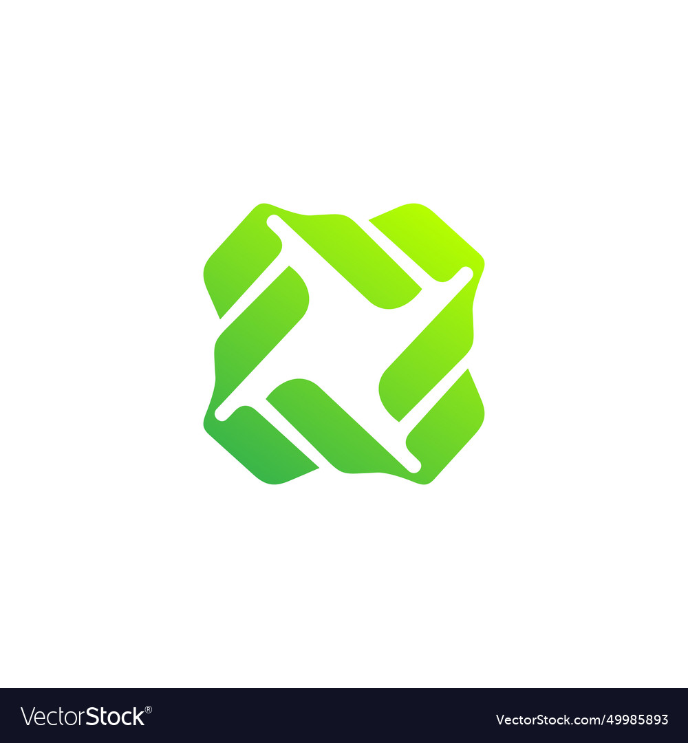 Ecology logo twisted green design template Vector Image