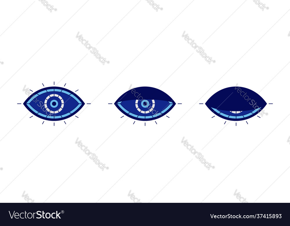 Evil eye symbol blinking or sleeping Royalty Free Vector