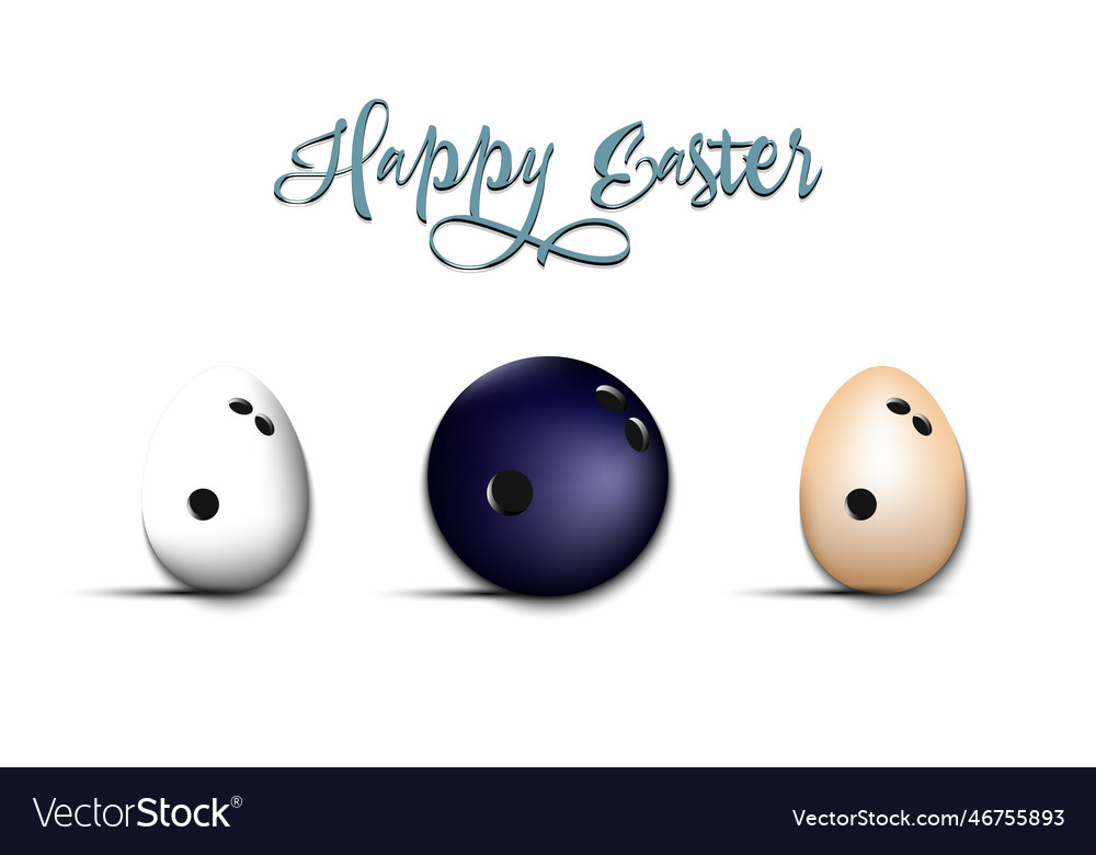 Happy easter eggs shaped bowling balls Royalty Free Vector