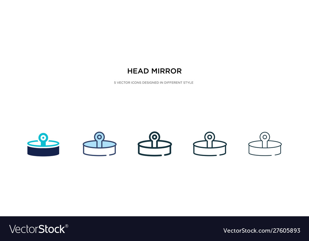 Head mirror icon in different style two colored vector image Head mirror icon in different style two colored