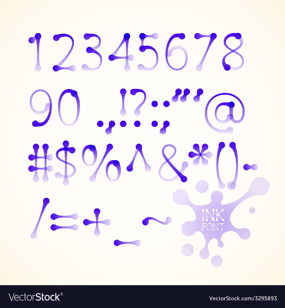 Ink numbers and symbols