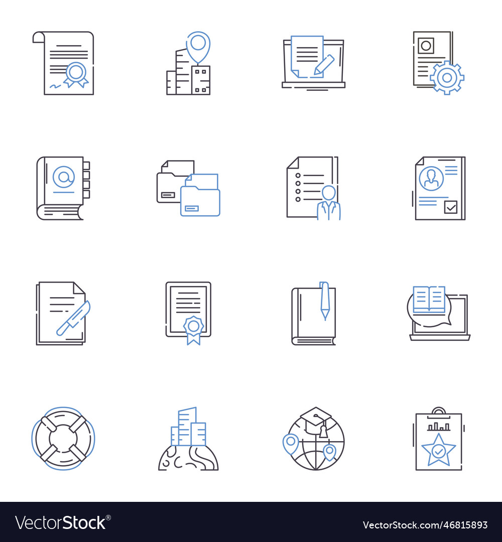 Lead generation line icons collection prospects Vector Image