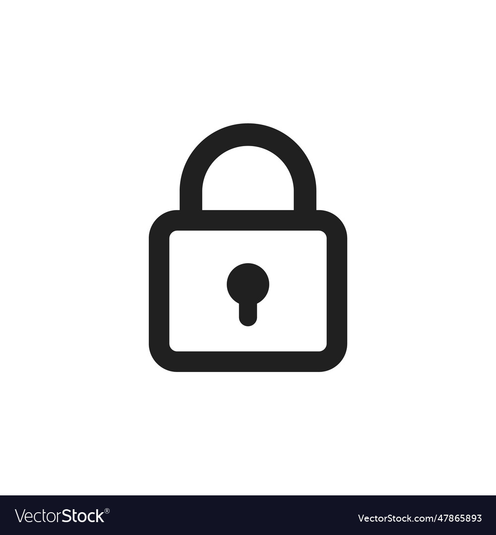 Lock Padlock Icon - Simple Outline