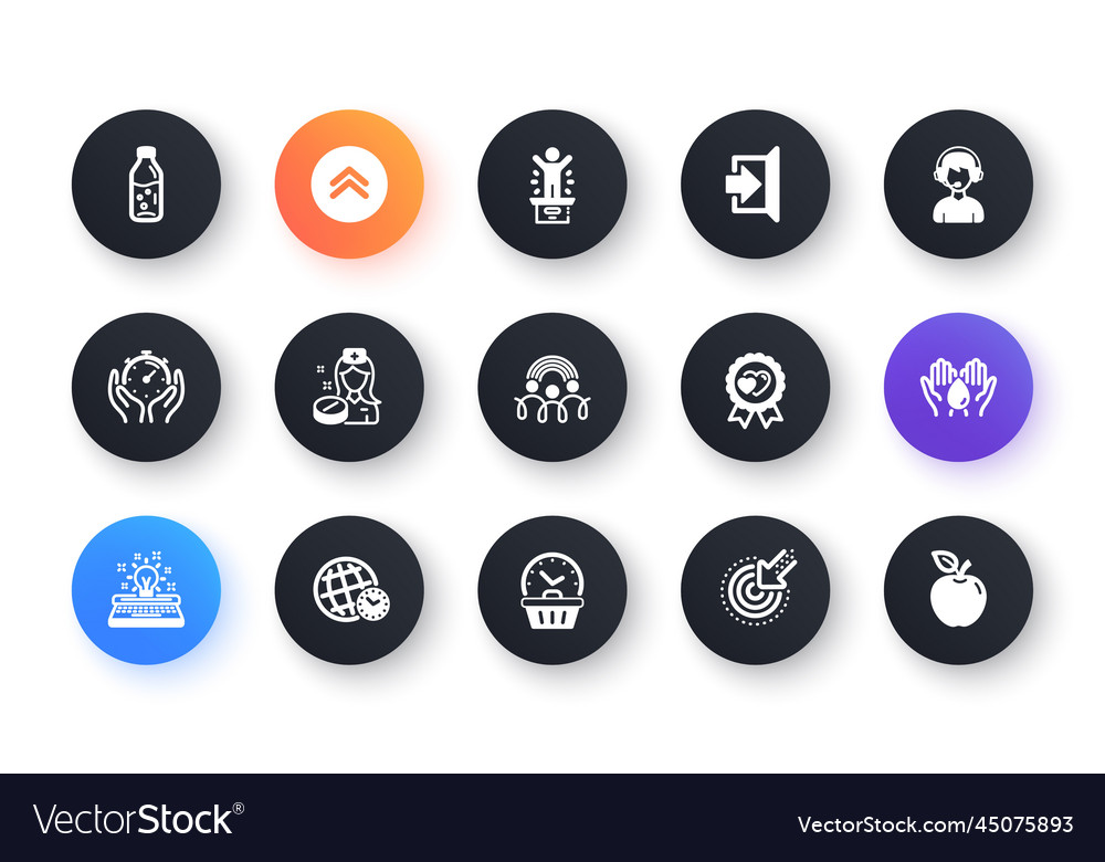 Minimal set of water bottle swipe up and exit vector image Minimal set of water bottle swipe up and exit