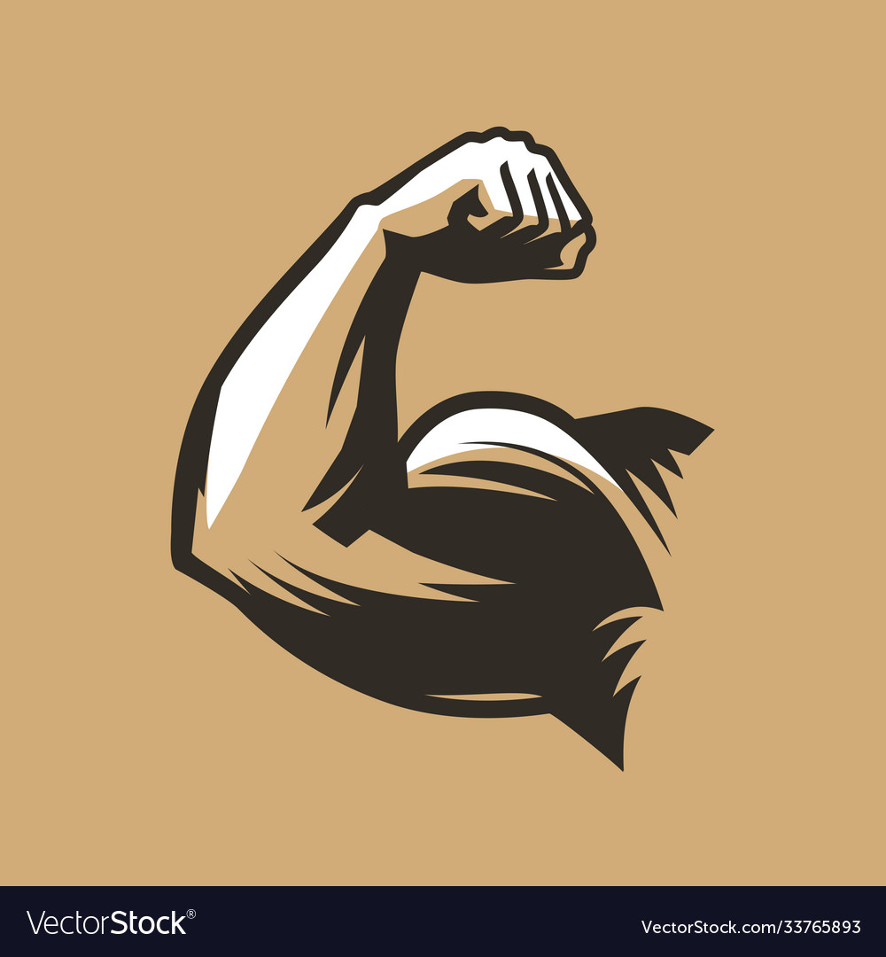 Muscular arm with clenched fist bodybuilding gym Vector Image