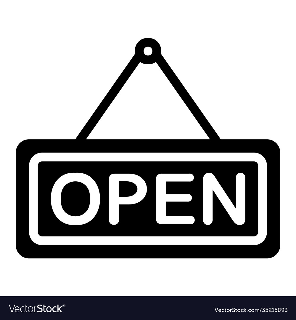 Open icon in solid style for any projects