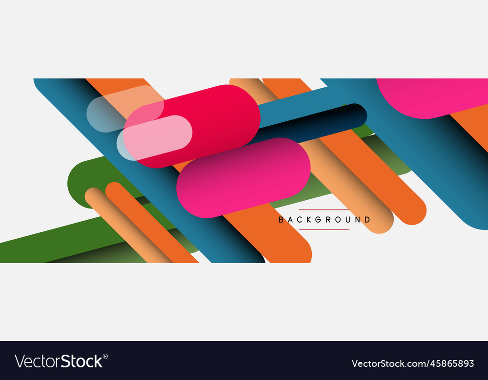 Overlapping round shapes and lines background vector image Overlapping round shapes and lines background