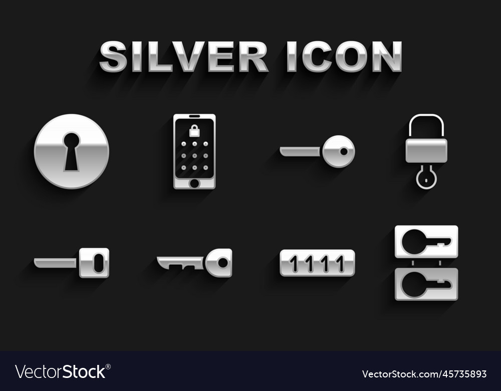 Set key lock and casting keys password vector image Set key lock and casting keys password