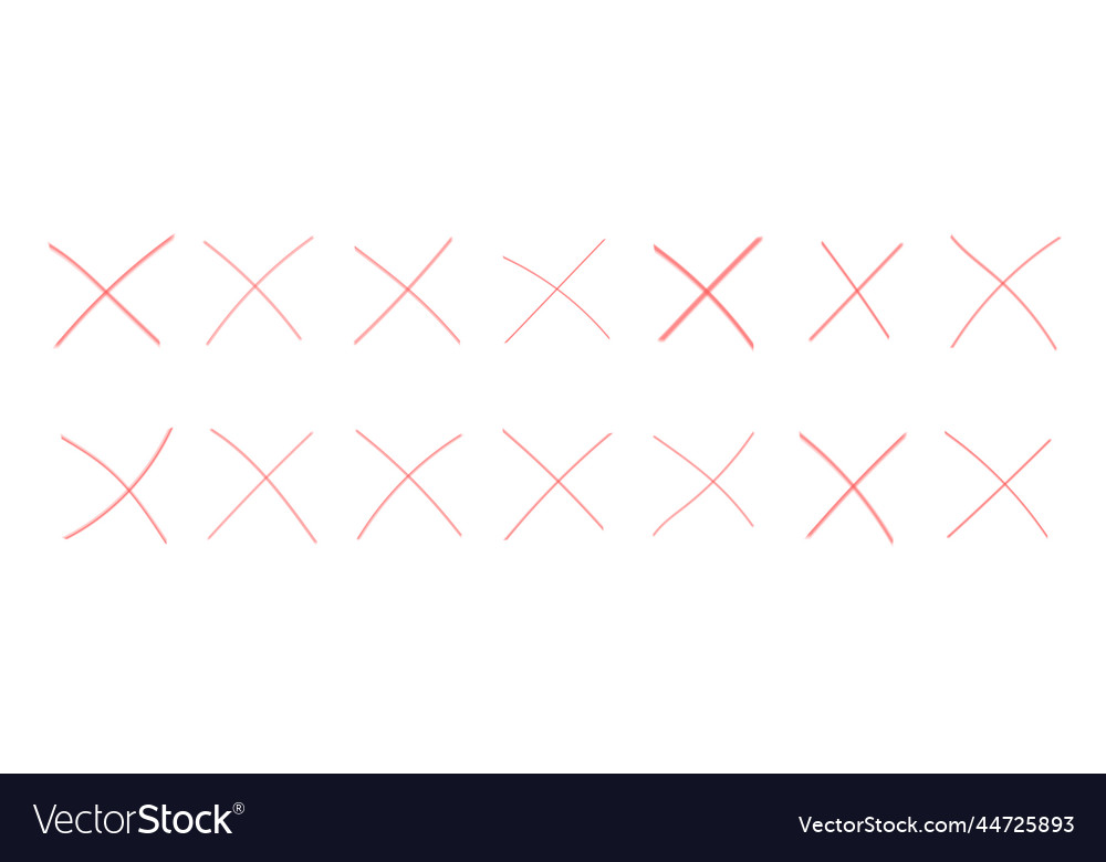 Set of linear icons meaning wrong answer