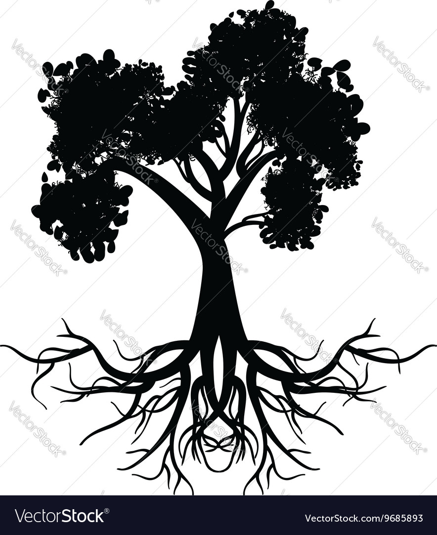 Stylized tree silhouette8 Royalty Free Vector Image