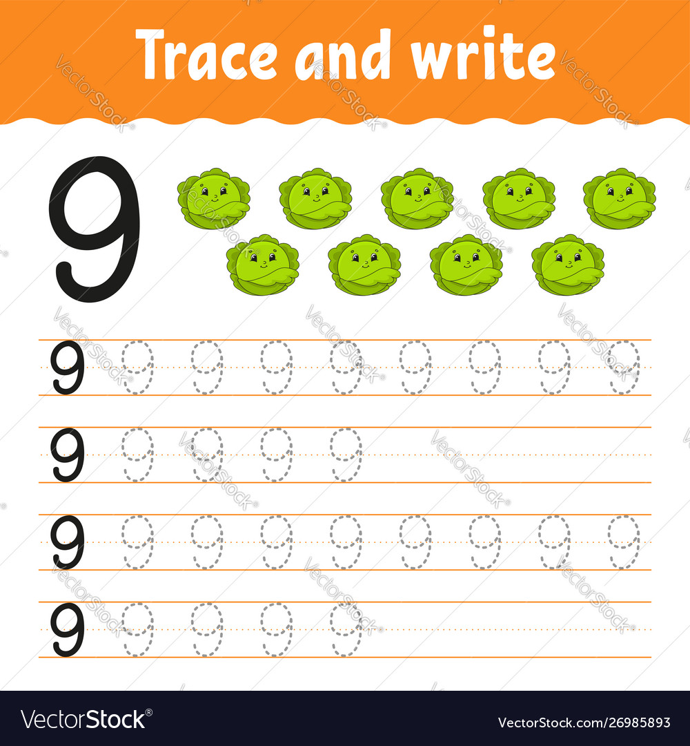 Trace and write handwriting practice learning vector image Trace and write handwriting practice learning