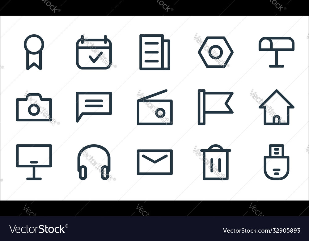 User interface line icons linear set quality Vector Image User interface line icons linear set quality