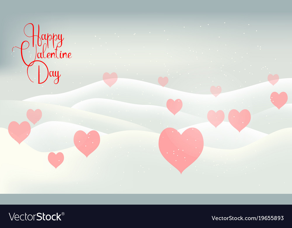 Valentines day snow winter light card