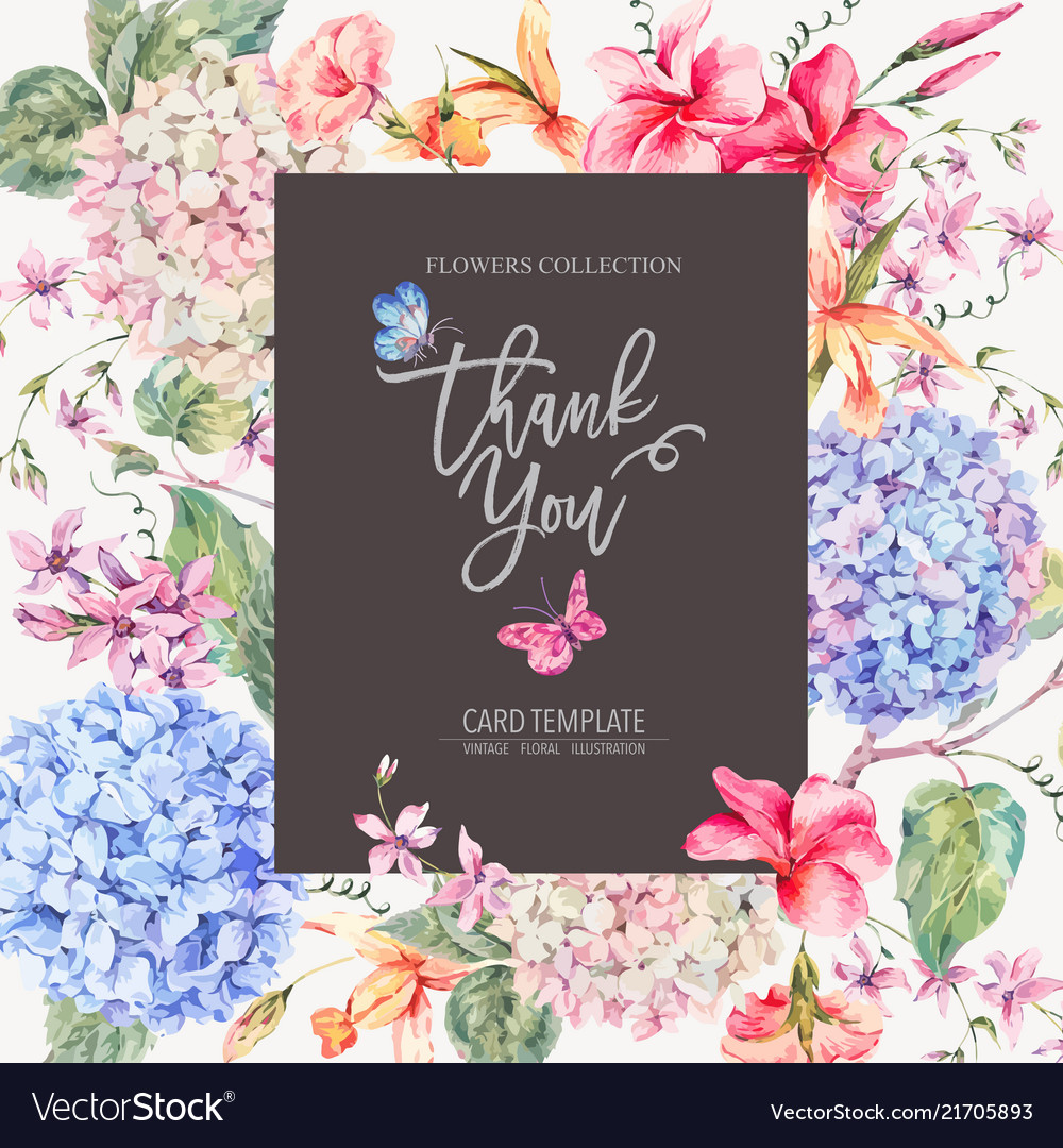 Vintage floral greeting card vector image Vintage floral greeting card