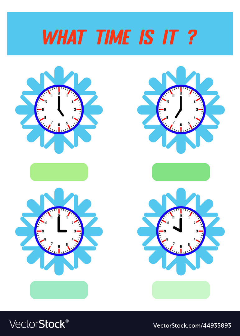 What time is it learning on the clock vector image What time is it learning on the clock