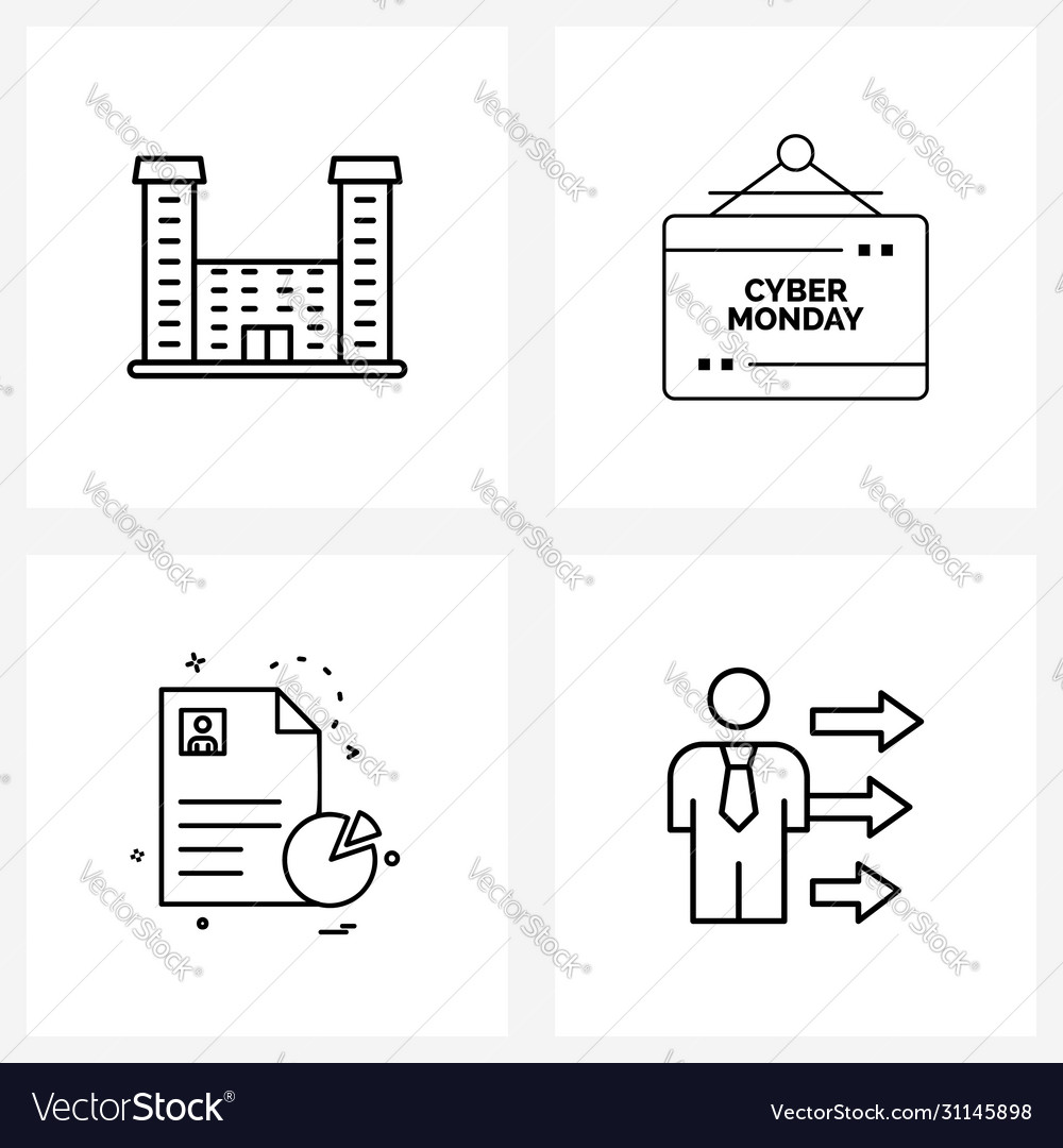 4 universal line icons for web and mobile