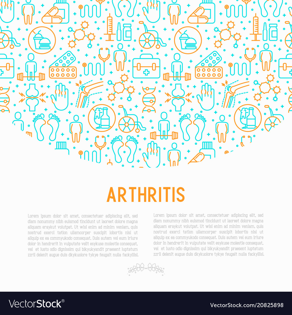 Arthritis concept with thin line icons