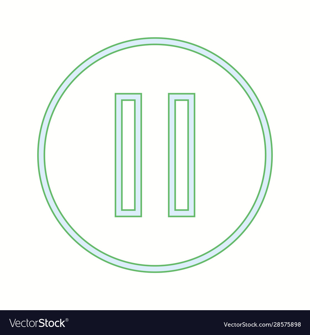 Beautiful pause button line icon