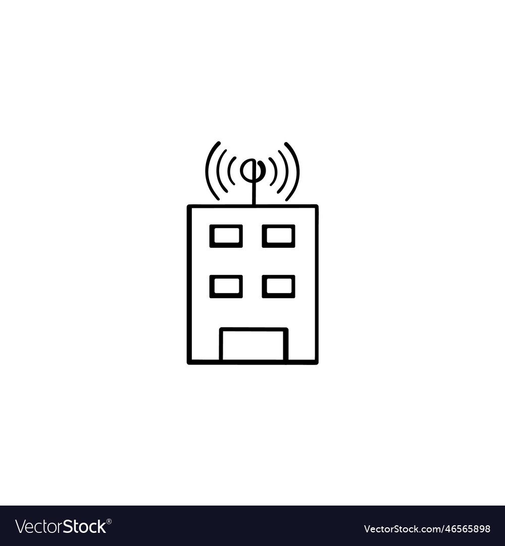 Building signal line style icon design