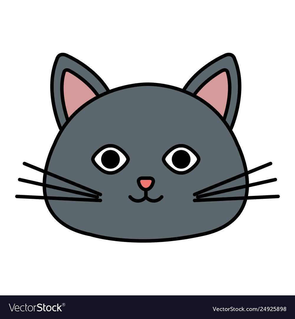 Cute cat head pet friendly Royalty Free Vector Image