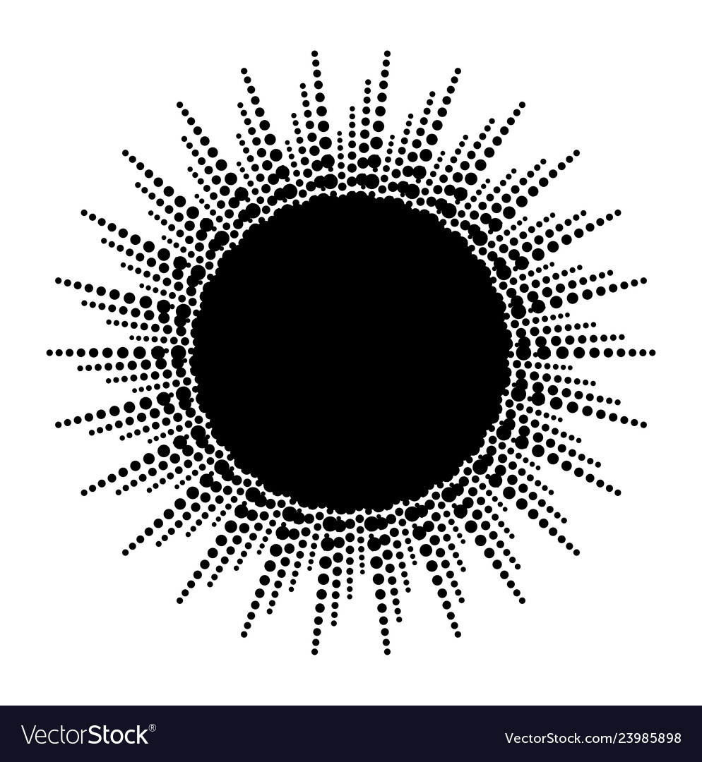 Dot line simple footer border sun shape design