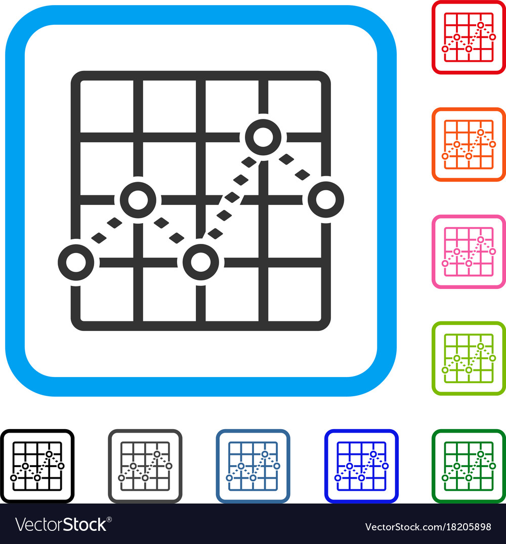 Dotted line grid plot framed icon