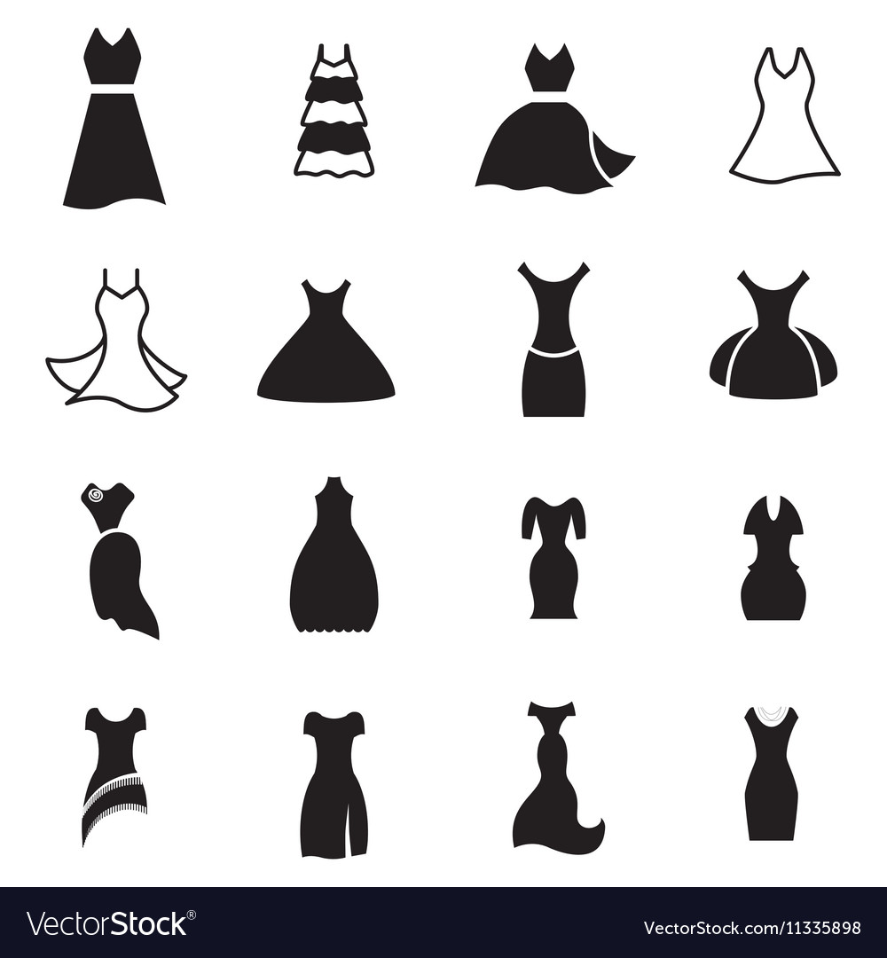 Dress icon set