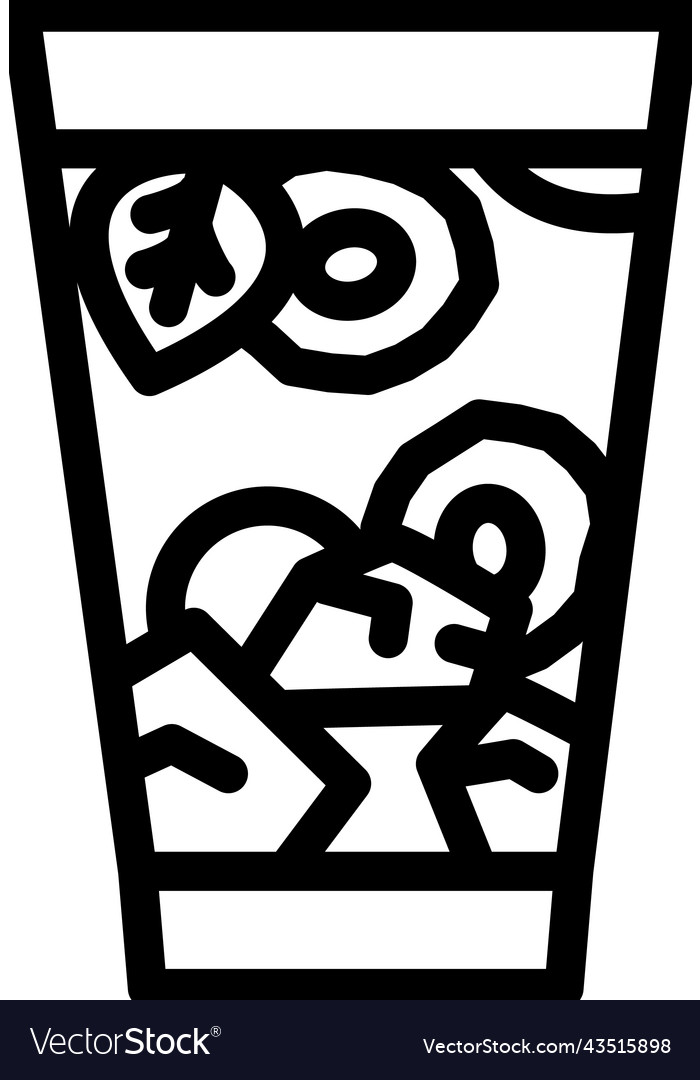 Drink with cucumber line icon Vector Image Drink with cucumber line icon