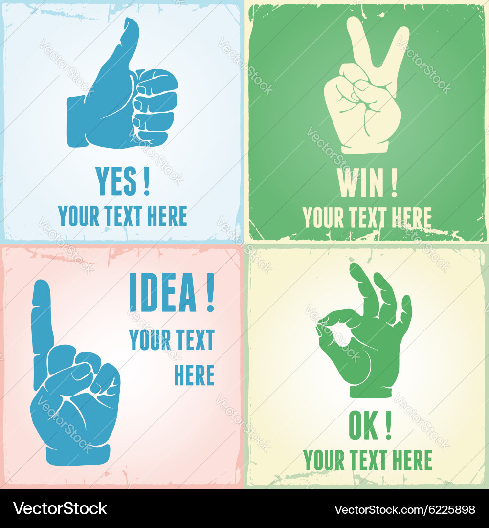 Gesture set Royalty Free Vector Image - VectorStock