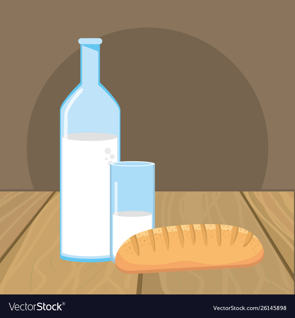 Isolated bread and milk design