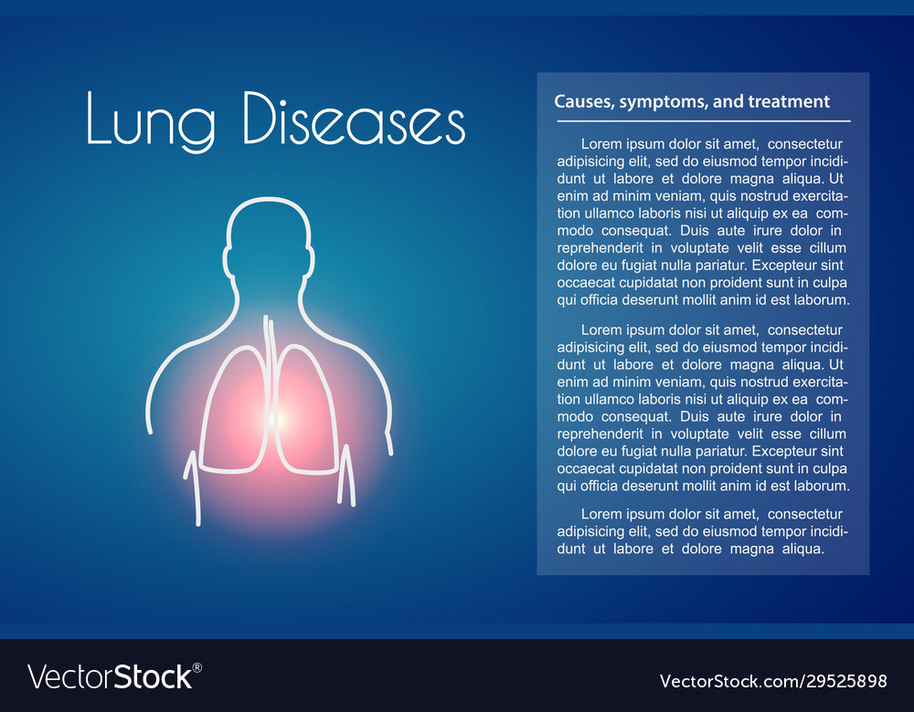 Lung diseases blue background Royalty Free Vector Image