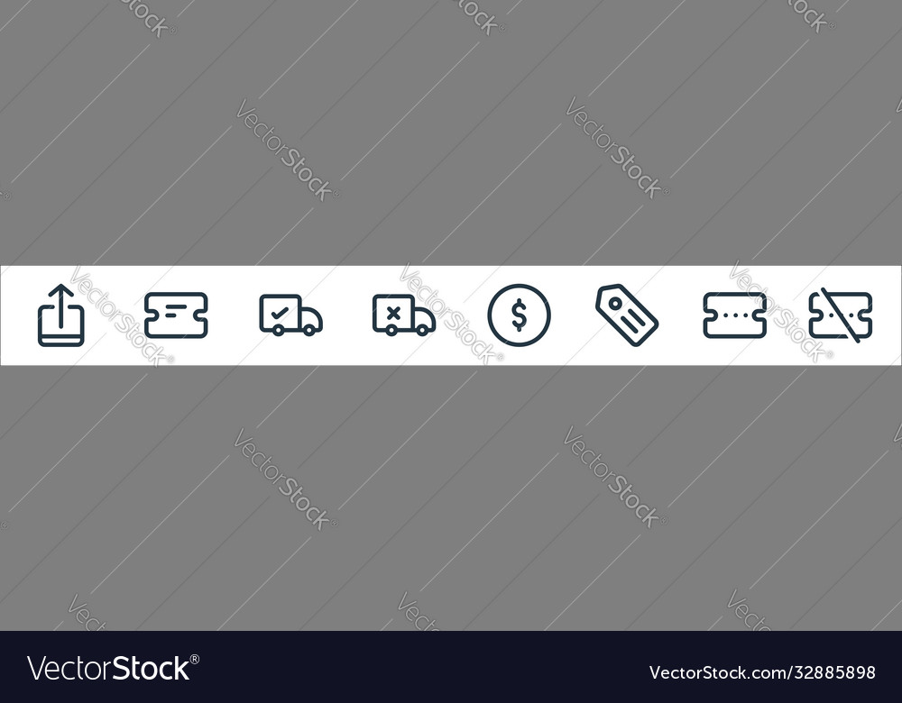 Marketplace line icons linear set quality