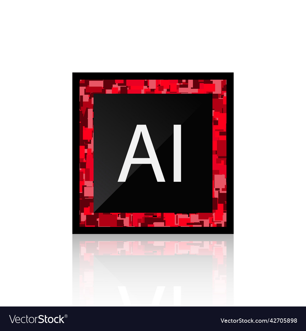 Microchip isolated ai learning and artificial vector image Microchip isolated ai learning and artificial