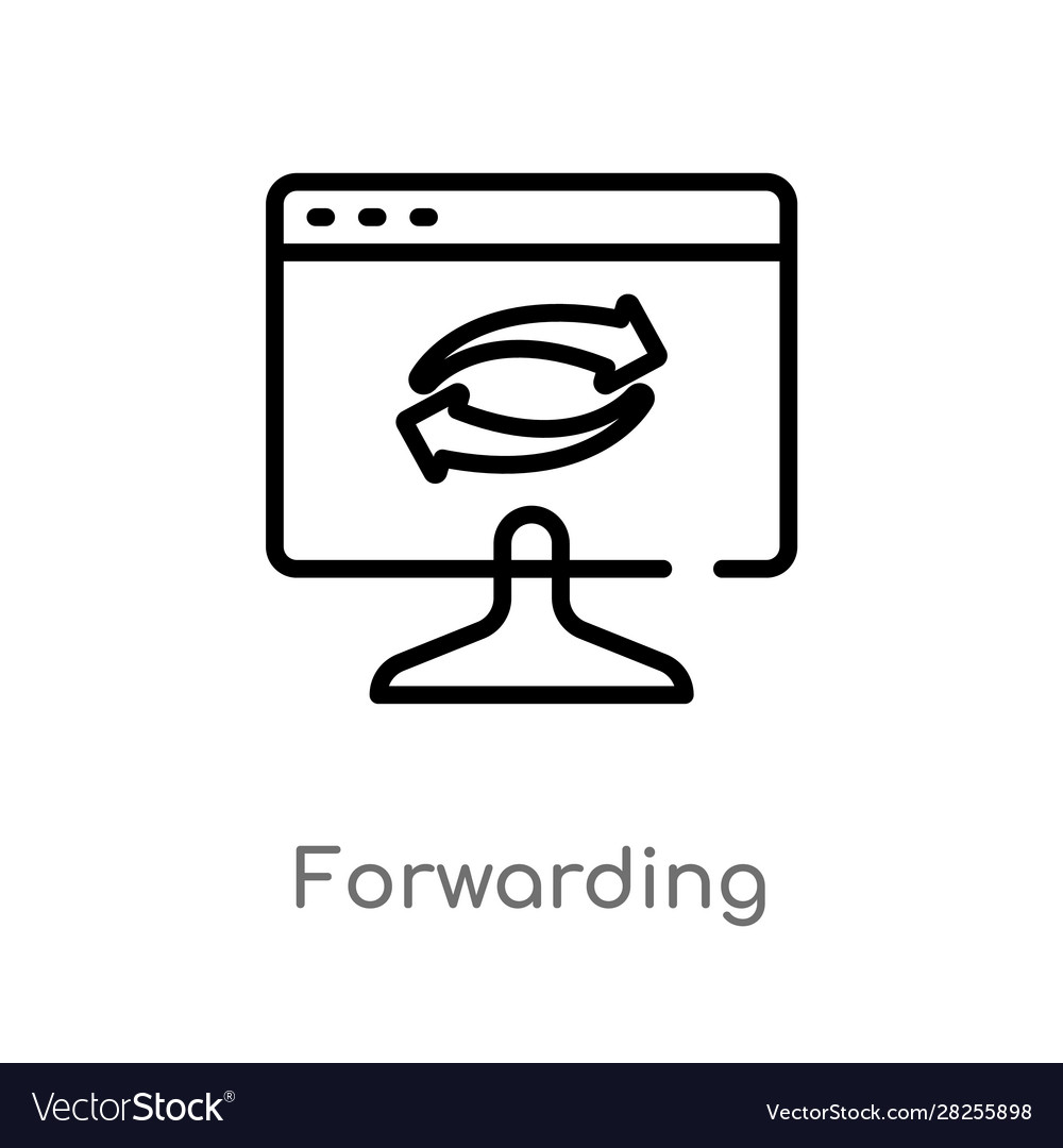 Outline forwarding icon isolated black simple