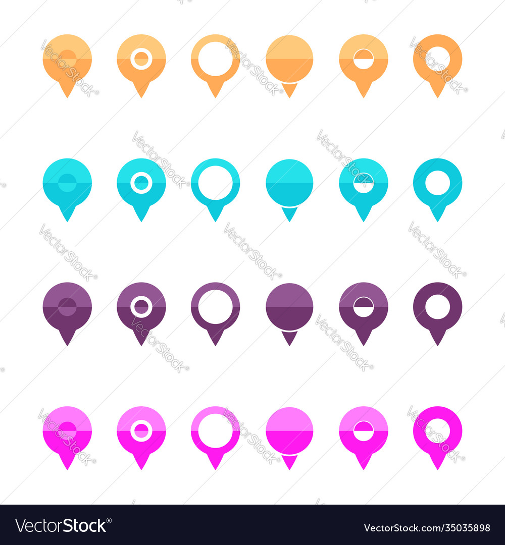 Pins for map location symbol navigation position vector image Pins for map location symbol navigation position