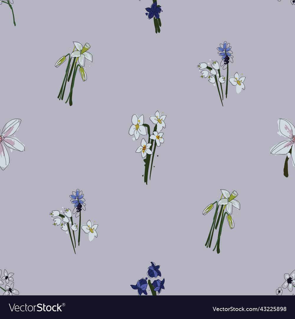 Seamless floral pattern artistic flowers