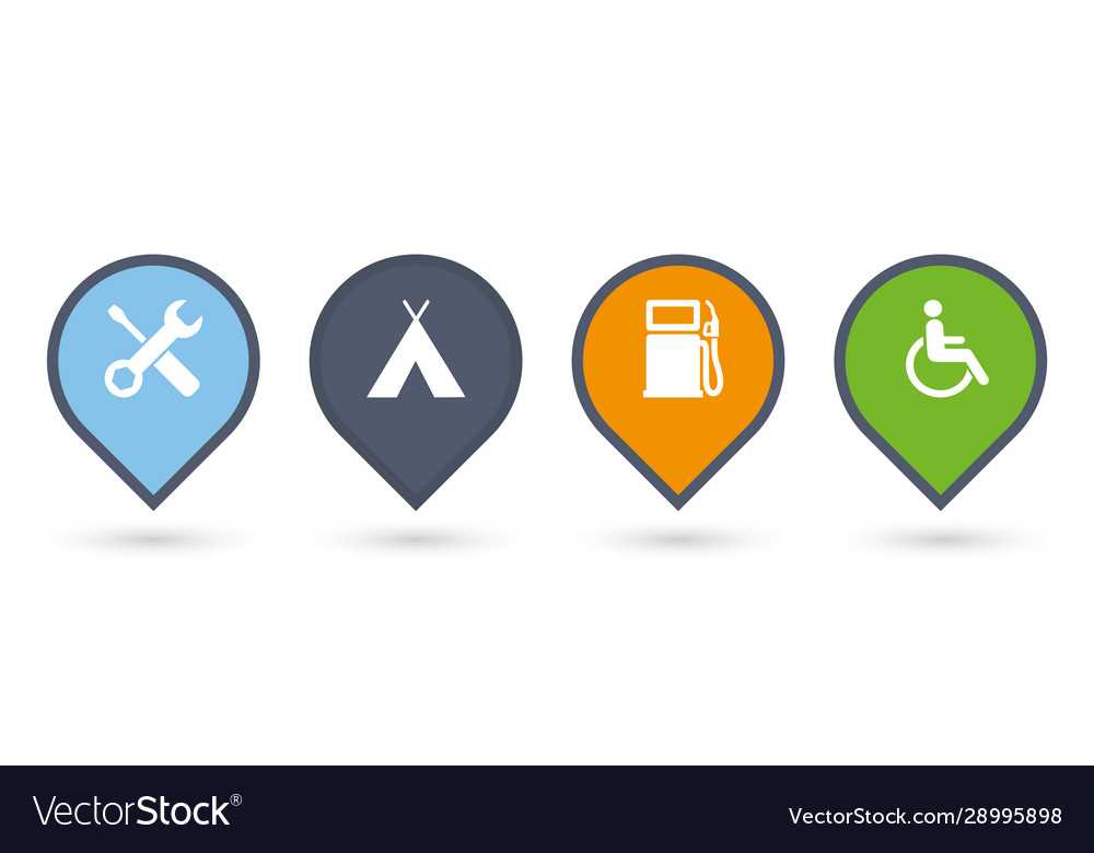 Set bunte Kartenzeiger oder Pins mit extra vector image Set bunte Kartenzeiger oder Pins mit extra