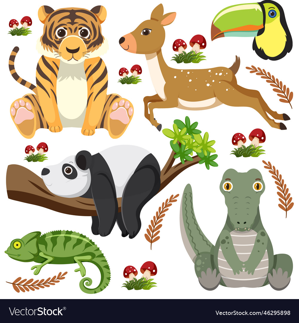 Set of mix animal character