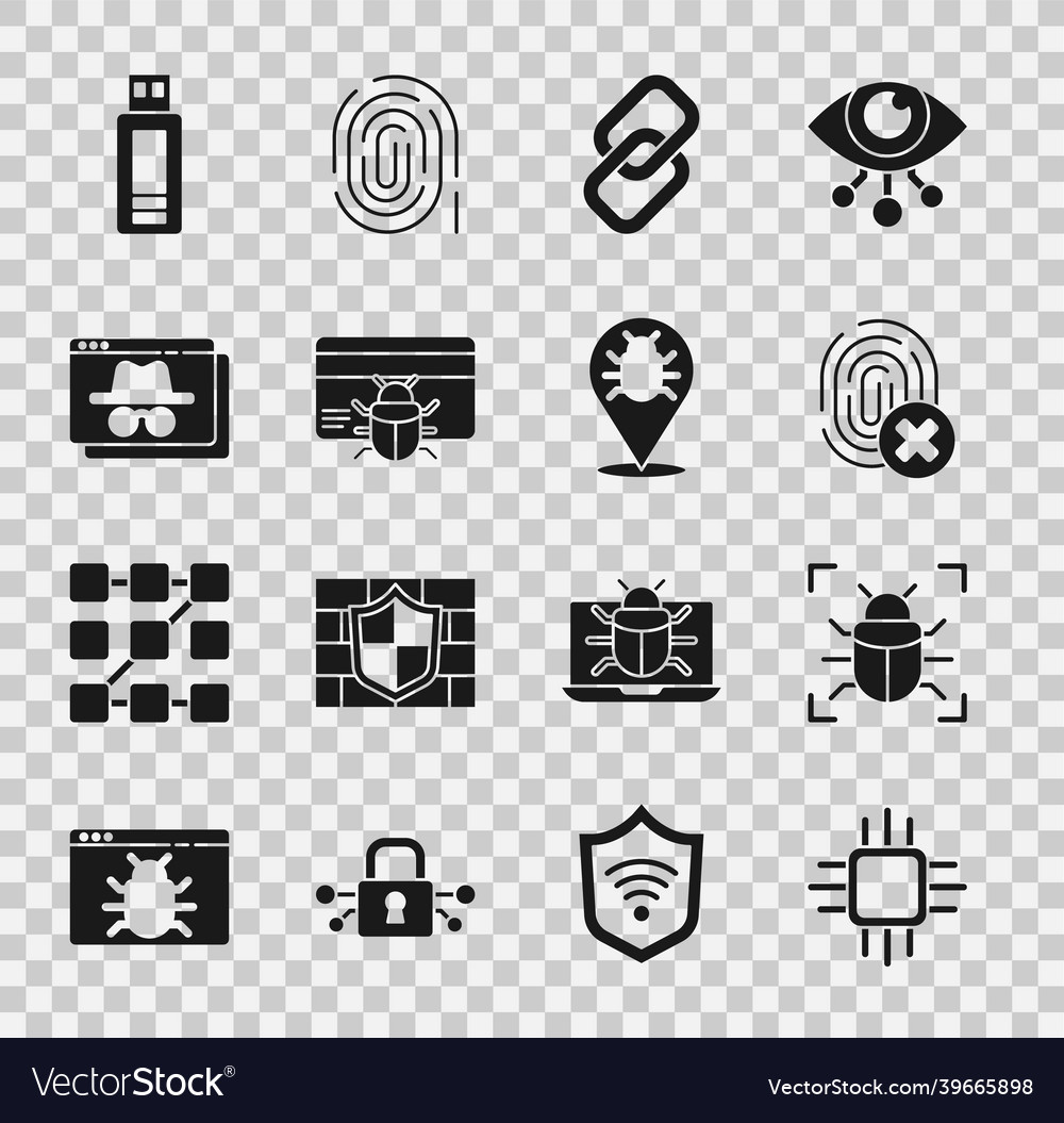 Set processor with microcircuits cpu system bug vector image Set processor with microcircuits cpu system bug