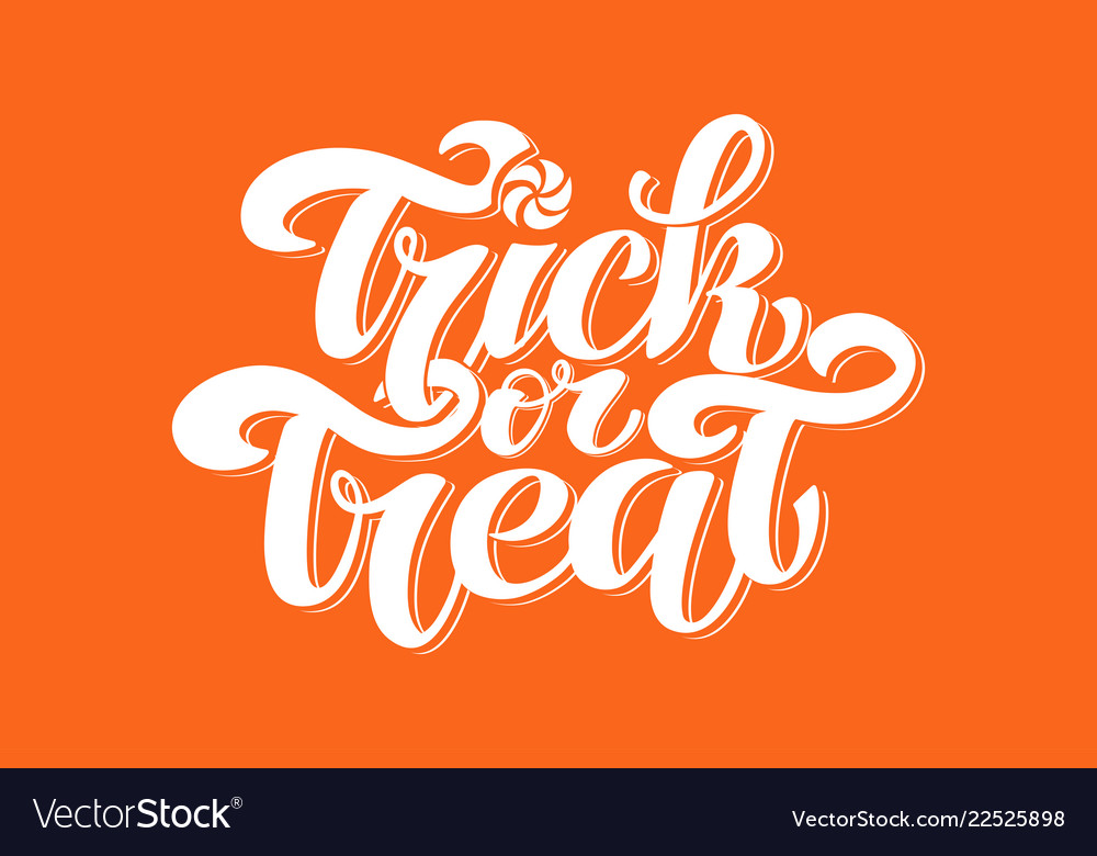 Trick or treat text for party invitation Vector Image Trick or treat text for party invitation