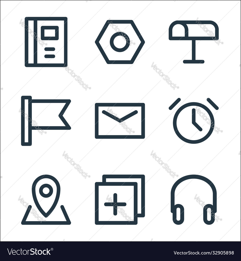 User interface line icons linear set quality