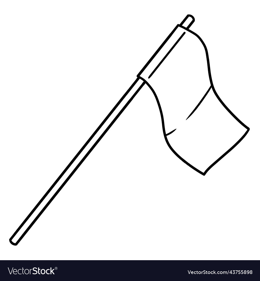 White flag isolated coloring page for kids