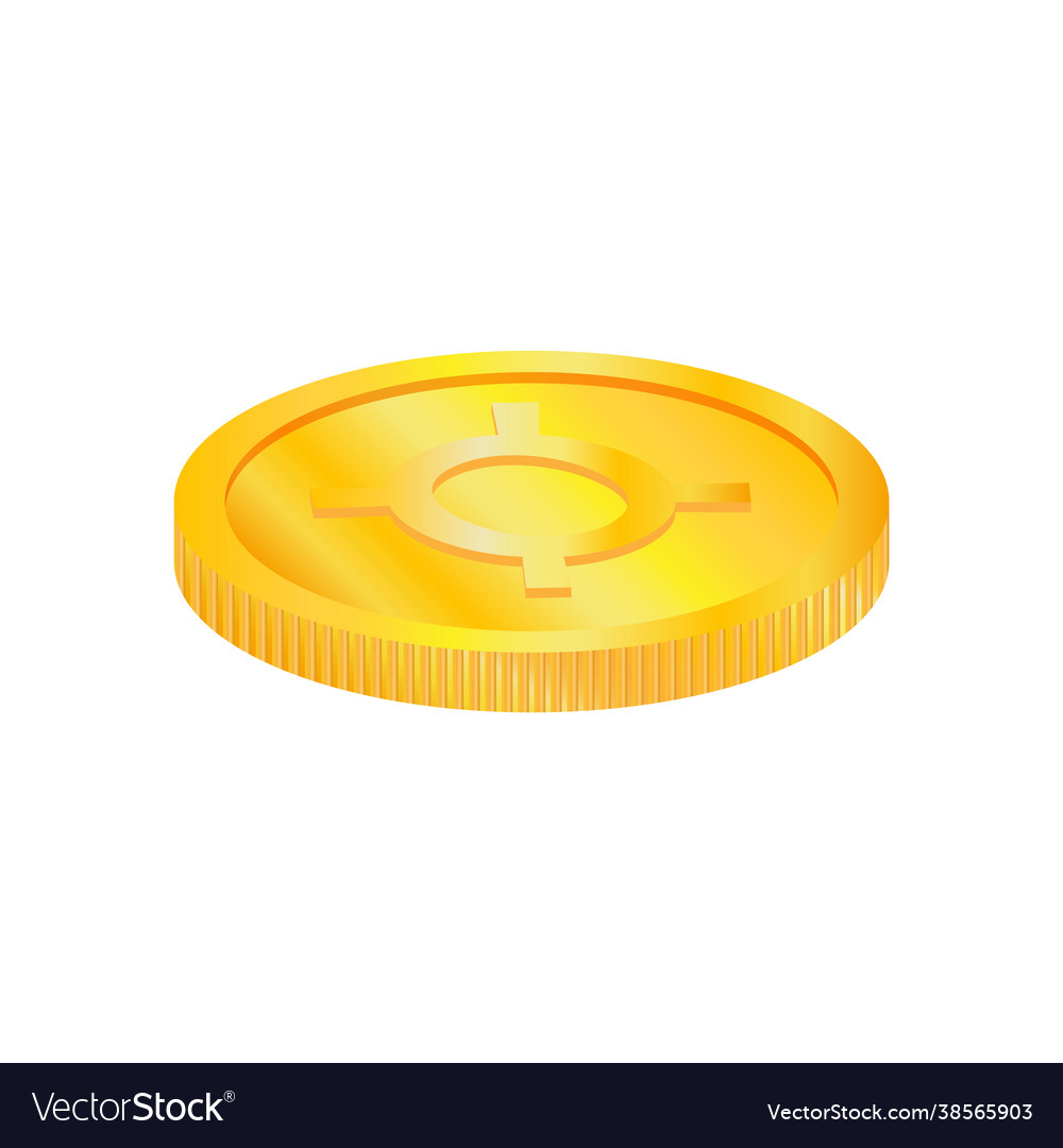 A gold coin is symbol money