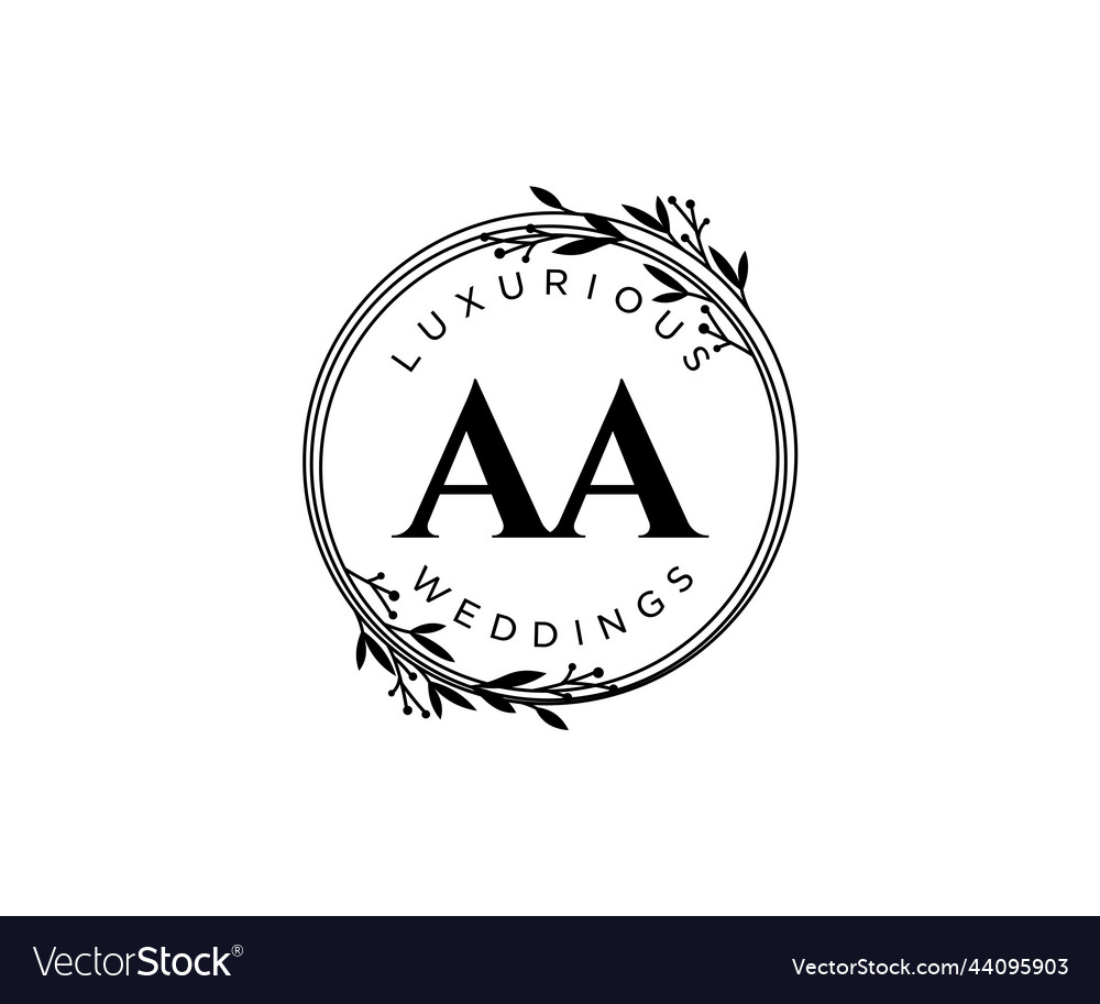 Aa initials letter wedding monogram logos Vector Image