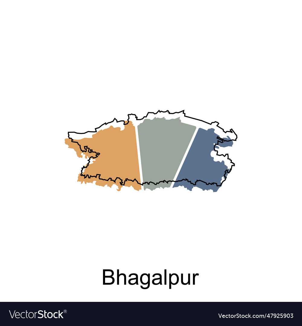 Bhagalpur map design template Royalty Free Vector Image