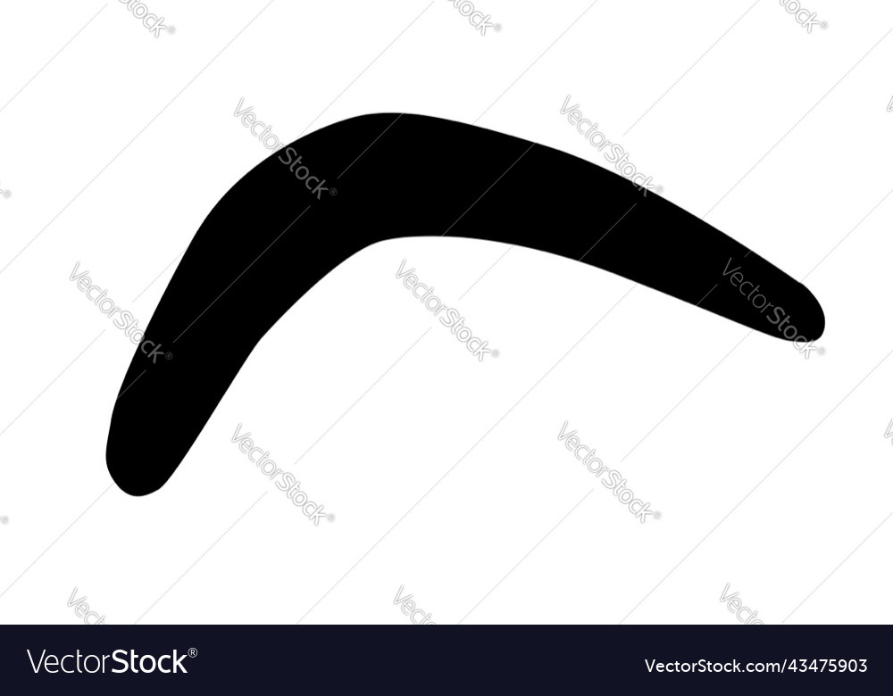 Boomerang isolated silhouette Royalty Free Vector Image