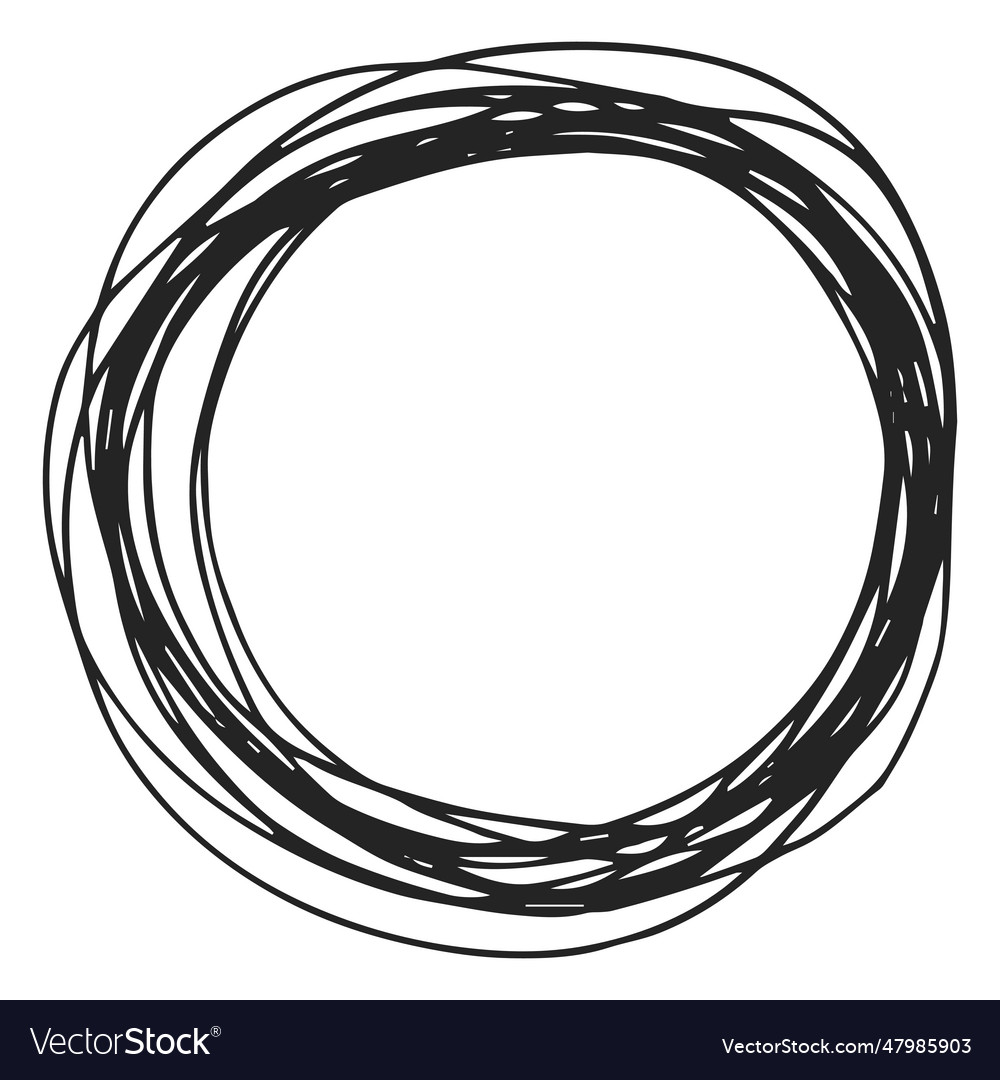 Circle Scribble Element Royalty Free Vector Image